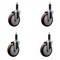 Service Caster 5'' Maroon Poly Wheel Swivel 1'' Expanding Stem Caster Set, 4PK SCC-EX20S514-PPUB-MRN-1-4 - alternate 1